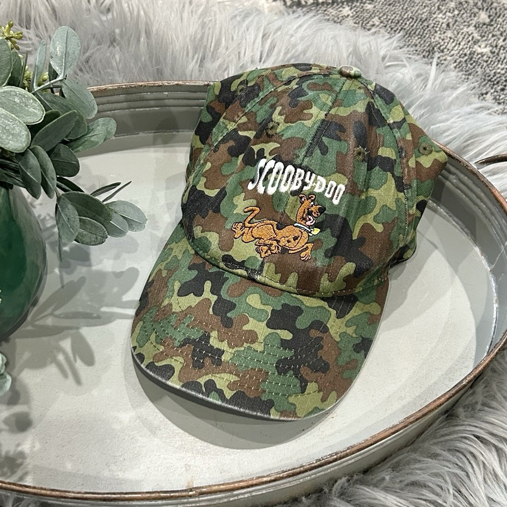Vintage Cartoon Network Camoflauge Scooby-Doo Embroidered‎ Adj Hat Youth Sizing